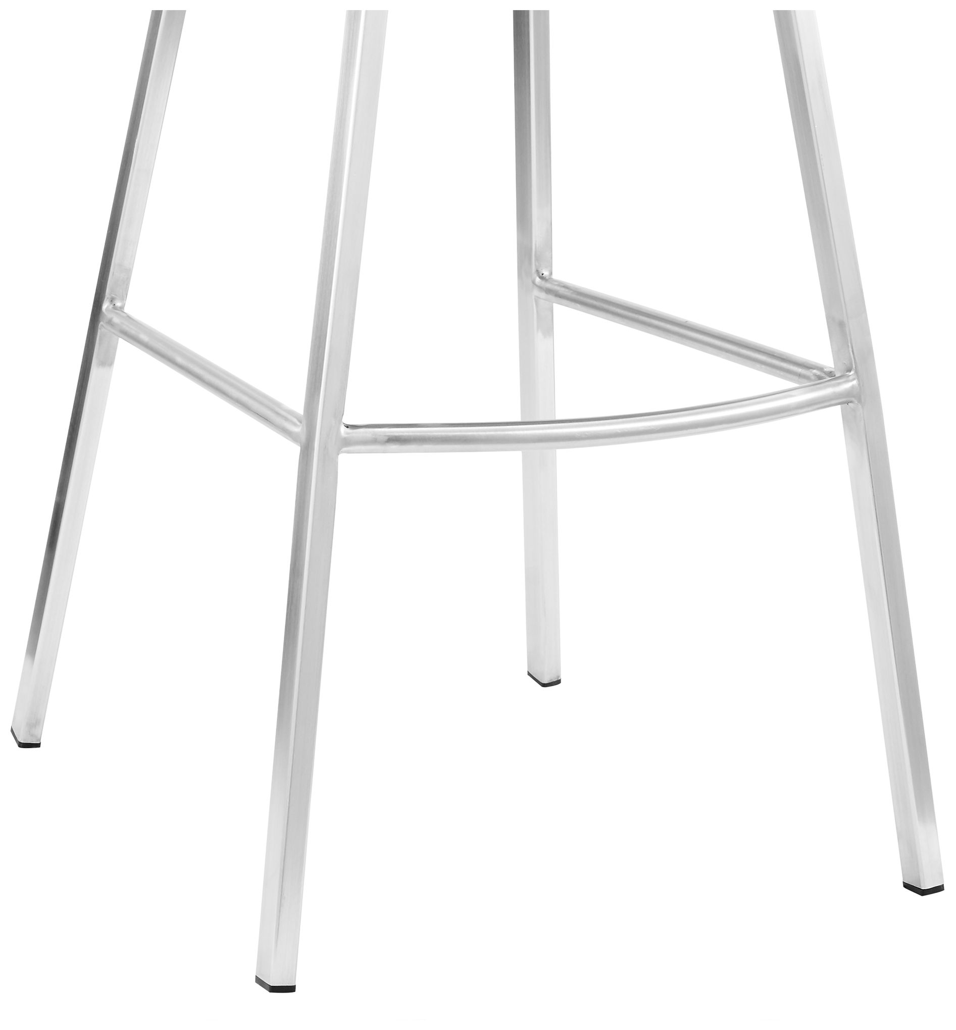 Tandy 26 in. Barstool in Brushed Stainless Steel Finish, Gray Faux Leather