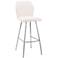 Tandy 26 in. Barstool in Brushed Stainless Steel Finish, White Faux Leather
