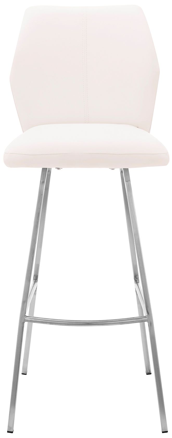 Image 3 Tandy 26 in. Barstool in Brushed Stainless Steel Finish, White Faux Leather more views