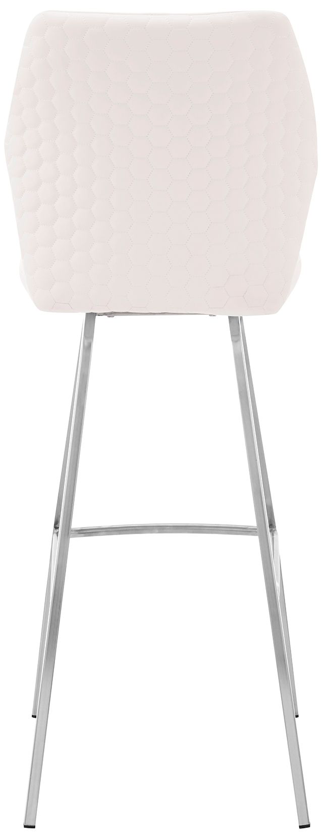 Image 6 Tandy 26 in. Barstool in Brushed Stainless Steel Finish, White Faux Leather more views