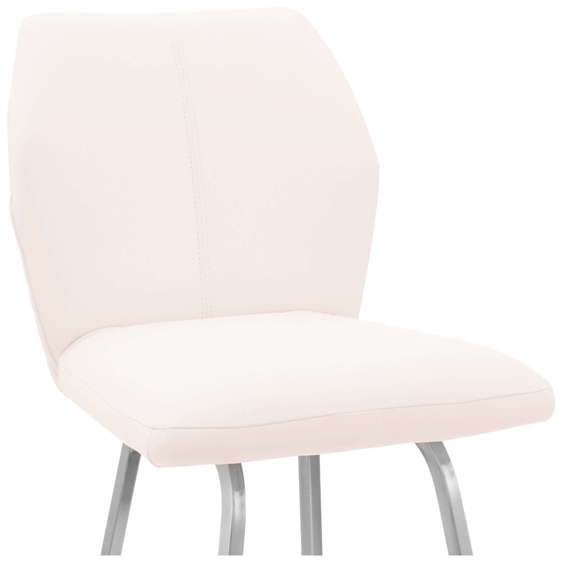 Image 7 Tandy 26 in. Barstool in Brushed Stainless Steel Finish, White Faux Leather more views