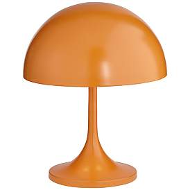 Image2 of Tangelo 18" High Orange Metal Mushroom Dome Accent Table Lamp