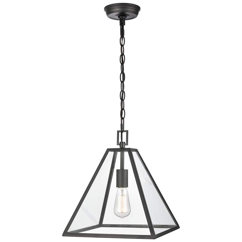 Image 1 Tangent 12" Wide 1-Light Pendant - Matte black