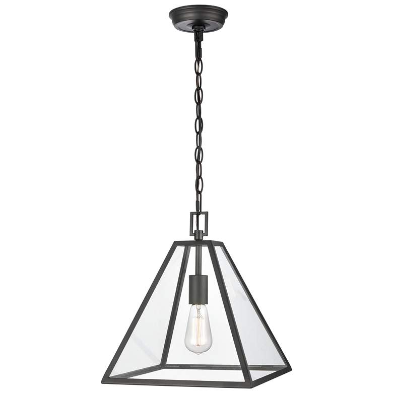 Image 1 Tangent 12 inch Wide 1-Light Pendant - Matte black