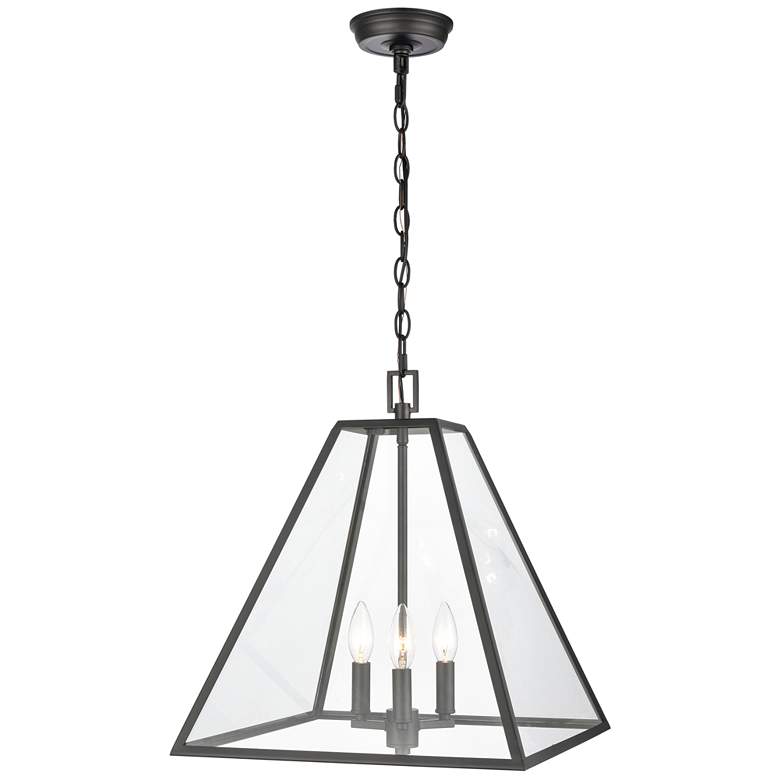 Image 1 Tangent 16" Wide 3-Light Pendant - Matte black
