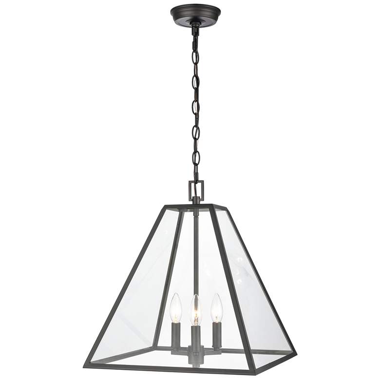 Image 1 Tangent 16 inch Wide 3-Light Pendant - Matte black