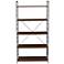 Tangent 33" Wide Cocoa Wood Silver Metal 5-Shelf Bookcase