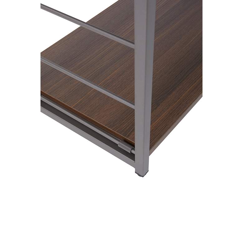 Image 6 Tangent 33" Wide Cocoa Wood Silver Metal 5-Shelf Bookcase more views