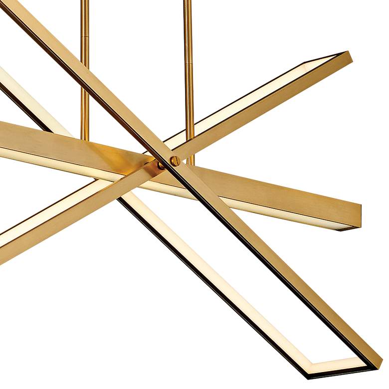 Image 3 Tangent 36 inch Wide Lacquered Brass 4-Light LED Pendant Light more views