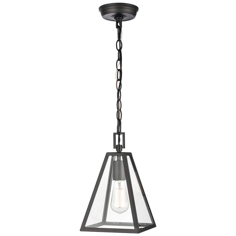 Image 1 Tangent 7 inch Wide 1-Light Mini Pendant - Matte black