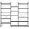 Tangent 98" Wide Cocoa Wood Silver Metal Bookcase Combo B