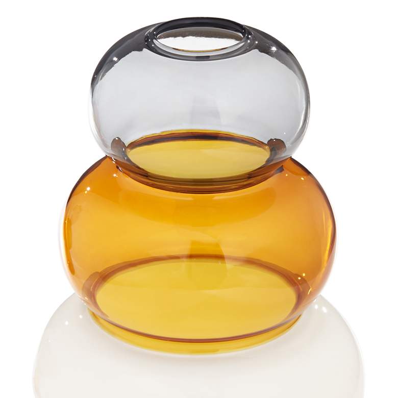 Image 3 Tanger 10 1/4" Triple Amber Glass Vase Set of 2 more views