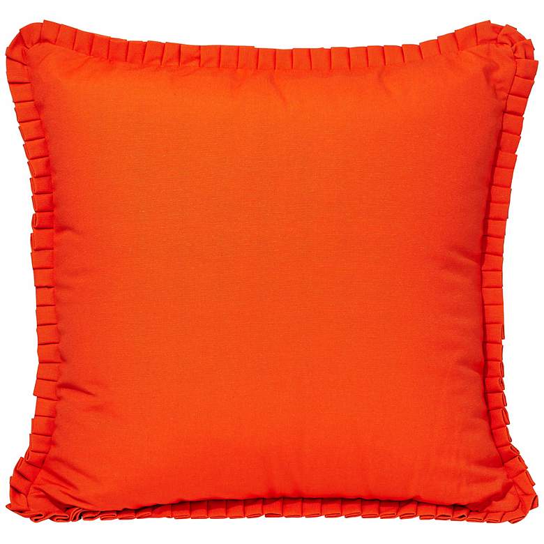 Image 1 Tangerine 18 inch Square Ruffled Decorative Pillow