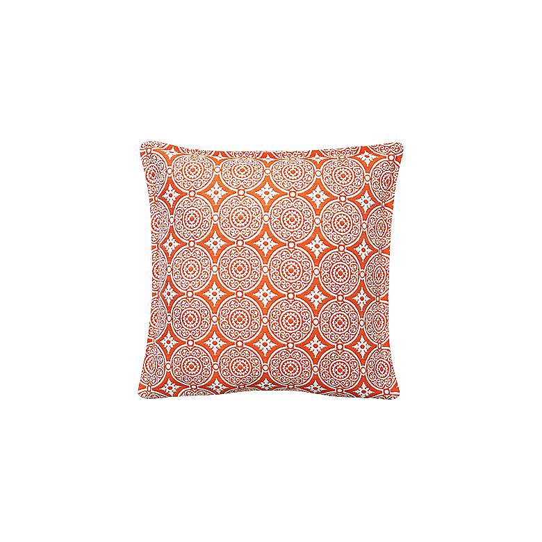 Image 1 Tangerine Circles 17 inch Square Outdoor Throw Pillow