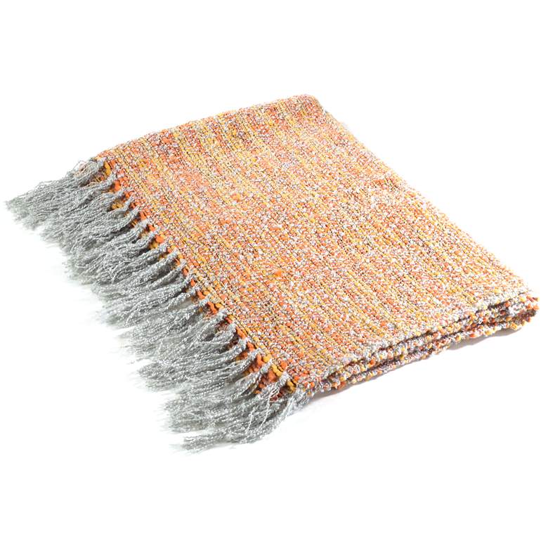Image 1 Tangerine Knitted Design Throw Blanket