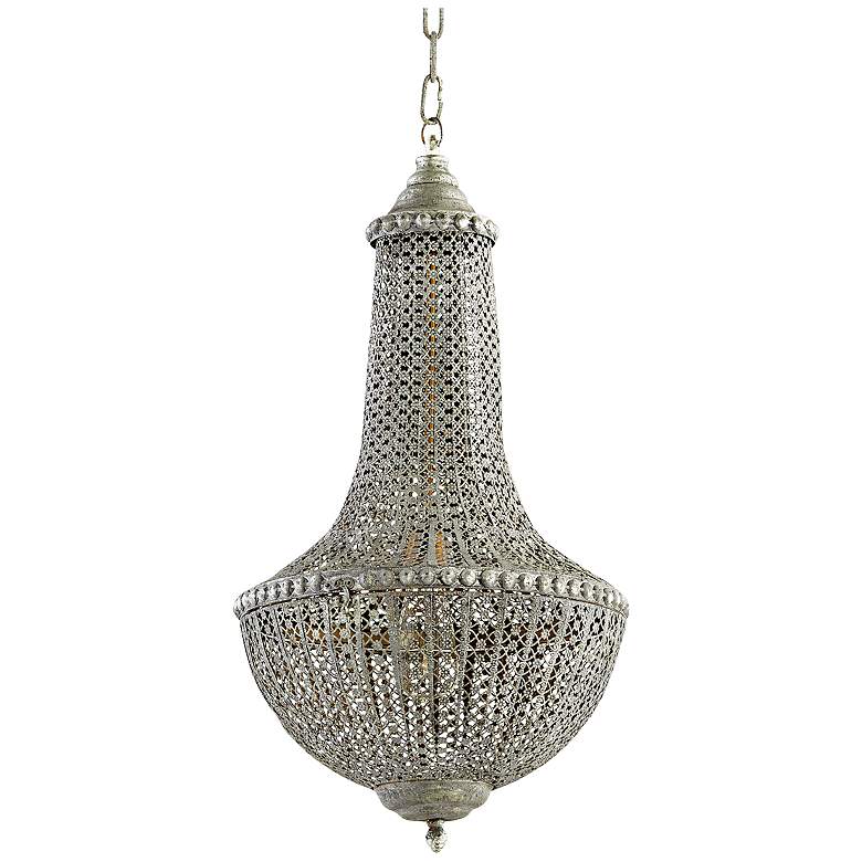 Image 1 Tangier 18 1/4 inchW Chainmail Antique Silver Pendant Light