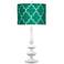 Tangier Emerald Green Giclee Paley White Table Lamp