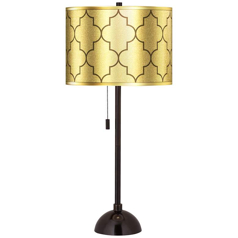 Image 1 Tangier Gold Metallic Giclee Glow Tiger Bronze Club Table Lamp