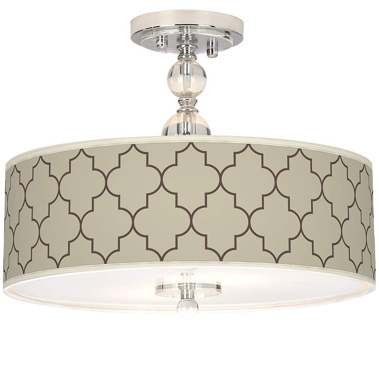 Image 1 Tangier Taupe Giclee 16 inch Wide Semi-Flush Ceiling Light