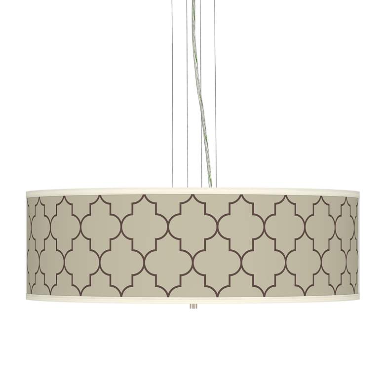 Image 1 Tangier Taupe Giclee 24 inchW Four Light Pendant Chandelier