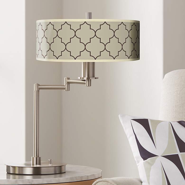 Image 1 Tangier Taupe Giclee CFL Swing Arm Desk Lamp
