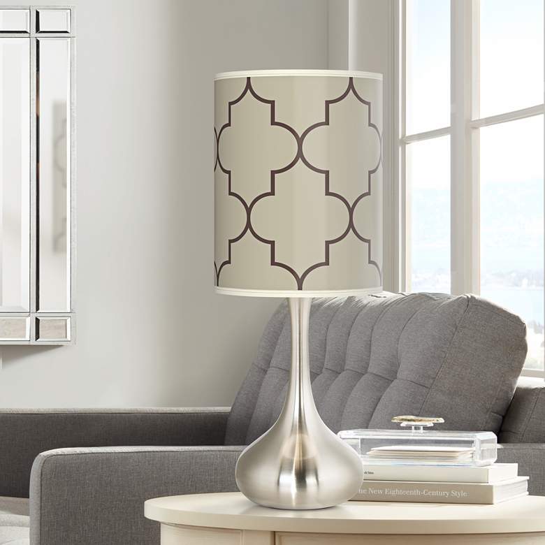Image 1 Tangier Taupe Giclee Droplet Table Lamp