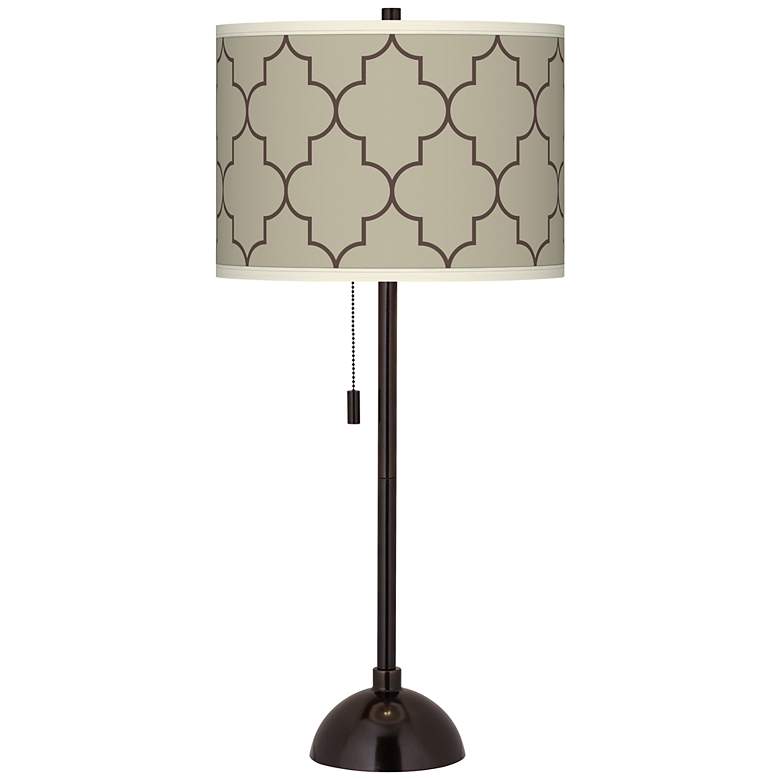 Image 1 Tangier Taupe Giclee Glow Tiger Bronze Club Table Lamp