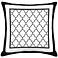 Tangier White Black Canvas and Microsuede 18" Square Pillow