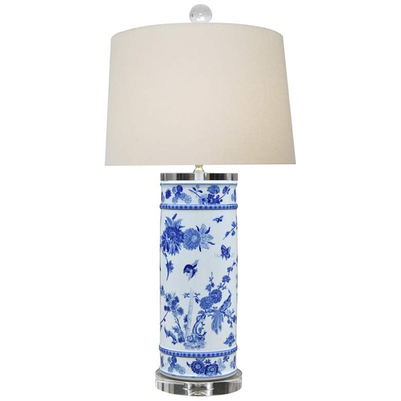 Image 1 Tangle Blue and White Golden Birds Vase Table Lamp