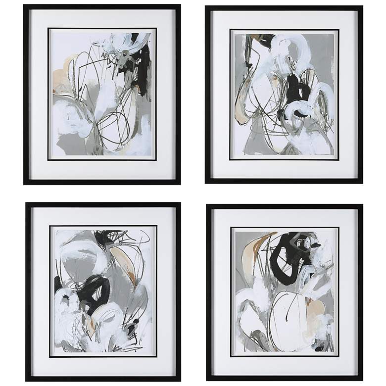 Image 2 Tangled Threads 28 1/4 inch High 4-Piece Framed Wall Art Set
