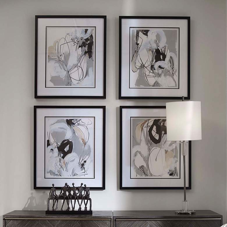 Image 1 Tangled Threads 28 1/4" High 4-Piece Framed Wall Art Set