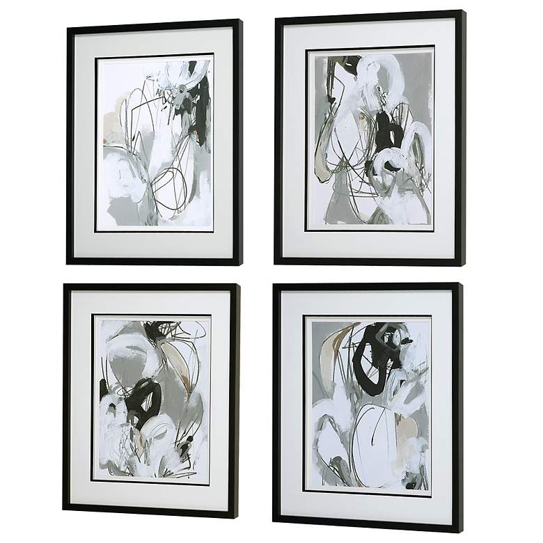 Image 4 Tangled Threads 28 1/4 inch High 4-Piece Framed Wall Art Set more views