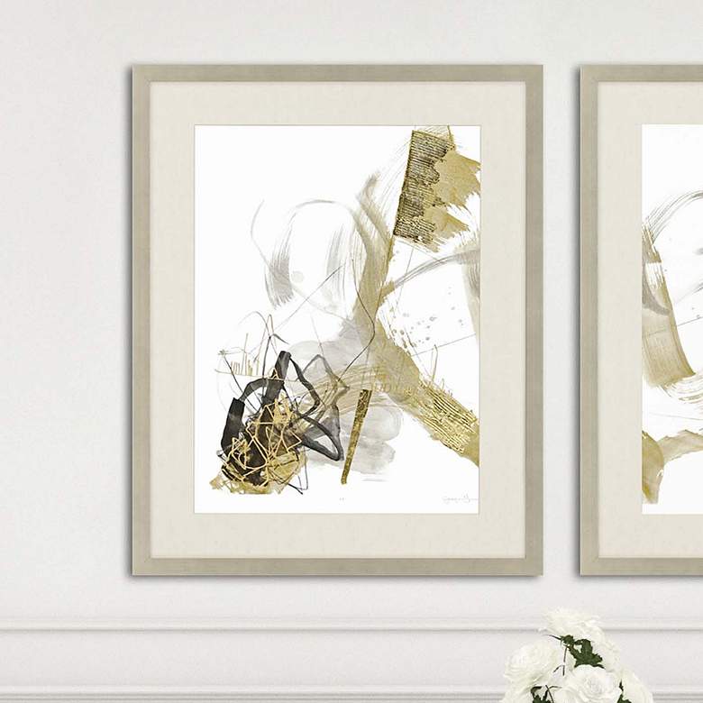Image 1 Tangled Wire I 43" High Framed Exclusive Giclee Wall Art