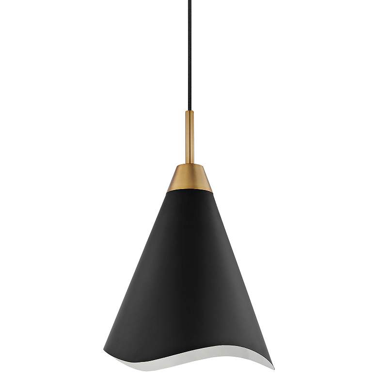 Image 3 Tango; 1 Light; Large Pendant; Matte Black with Burnished Brass