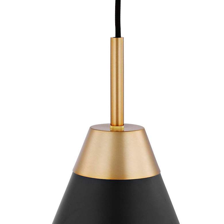 Image 5 Tango; 1 Light; Large Pendant; Matte Black with Burnished Brass more views