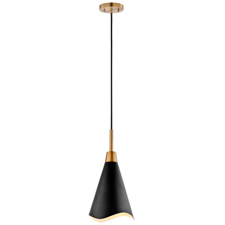 Image 6 Tango; 1 Light; Large Pendant; Matte Black with Burnished Brass more views