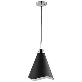 Image1 of Tango; 1 Light; Large Pendant; Matte Black with Polished Nickel