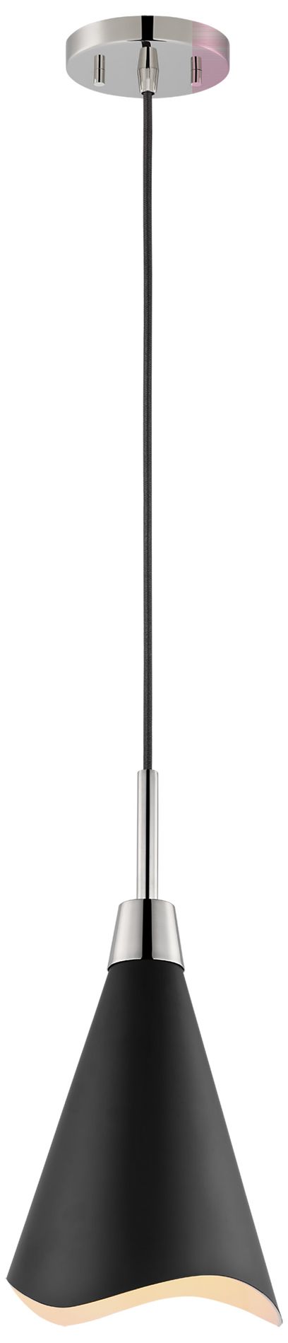 Image 2 Tango; 1 Light; Large Pendant; Matte Black with Polished Nickel more views