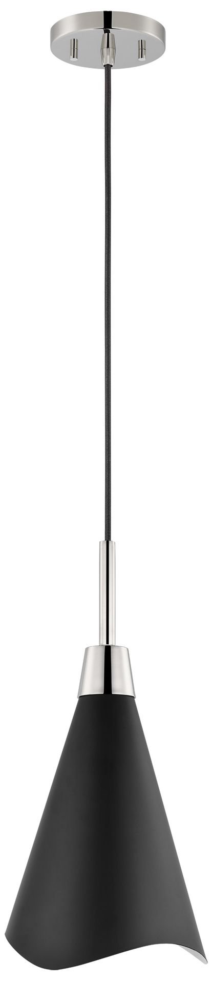 Image 3 Tango; 1 Light; Large Pendant; Matte Black with Polished Nickel more views