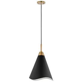 Image1 of Tango; 1 Light; Medium Pendant; Matte Black with Burnished Brass