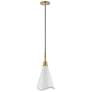 Tango; 1 Light; Small Pendant; Matte White with Burnished Brass