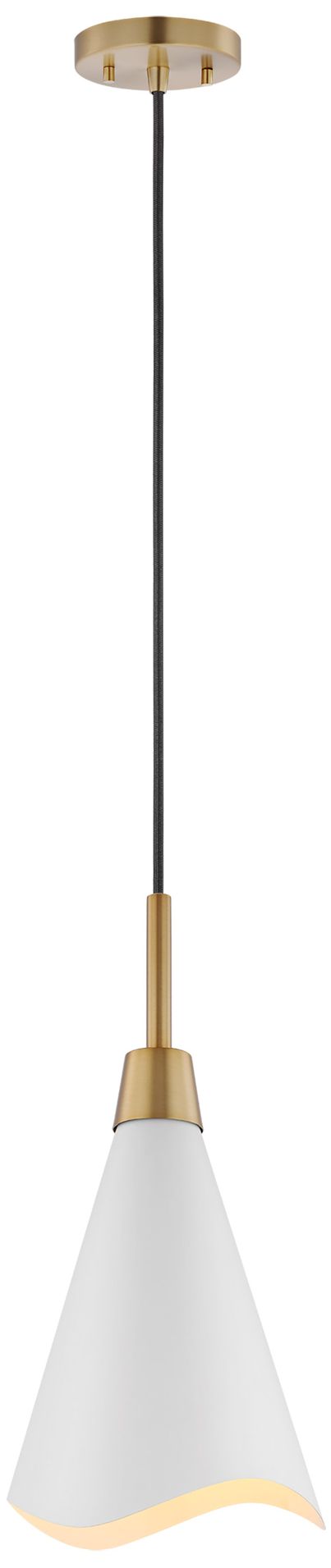 Image 3 Tango; 1 Light; Small Pendant; Matte White with Burnished Brass more views