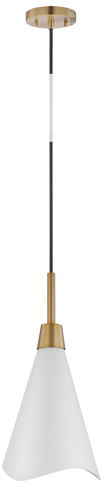 Image 4 Tango; 1 Light; Small Pendant; Matte White with Burnished Brass more views