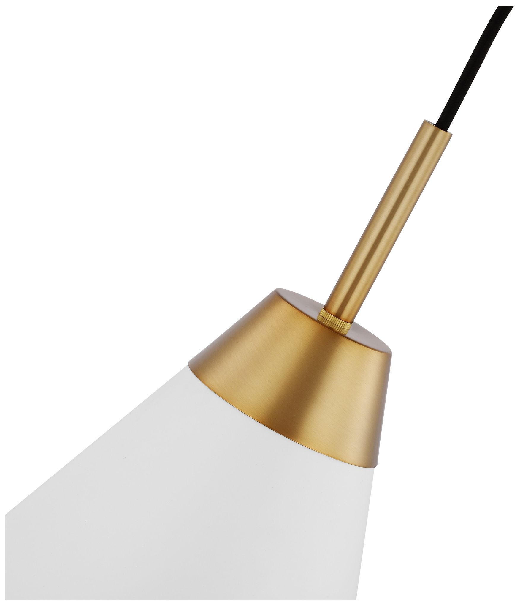 Image 5 Tango; 1 Light; Small Pendant; Matte White with Burnished Brass more views