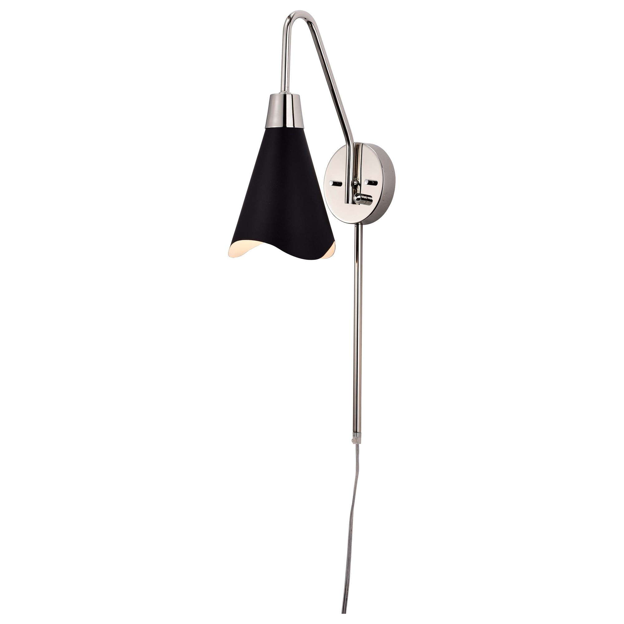 Image 3 Tango; 1 Light; Wall Sconce; Matte Black with Polished Nickel more views