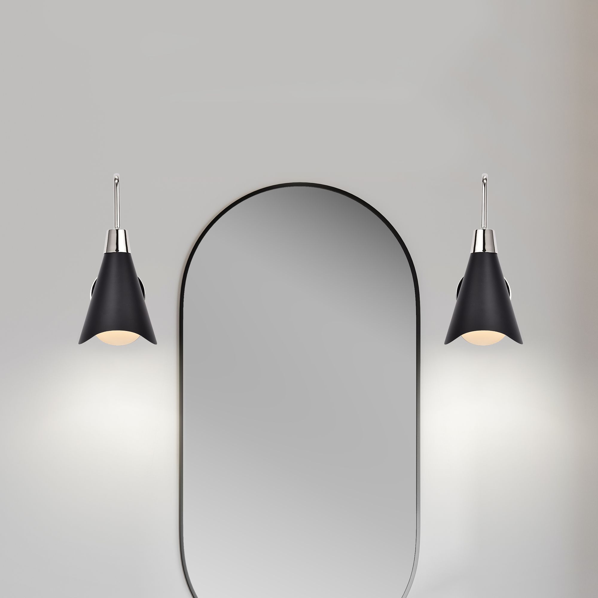 Image 5 Tango; 1 Light; Wall Sconce; Matte Black with Polished Nickel more views