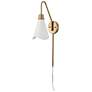 Tango; 1 Light; Wall Sconce; Matte White with Burnished Brass