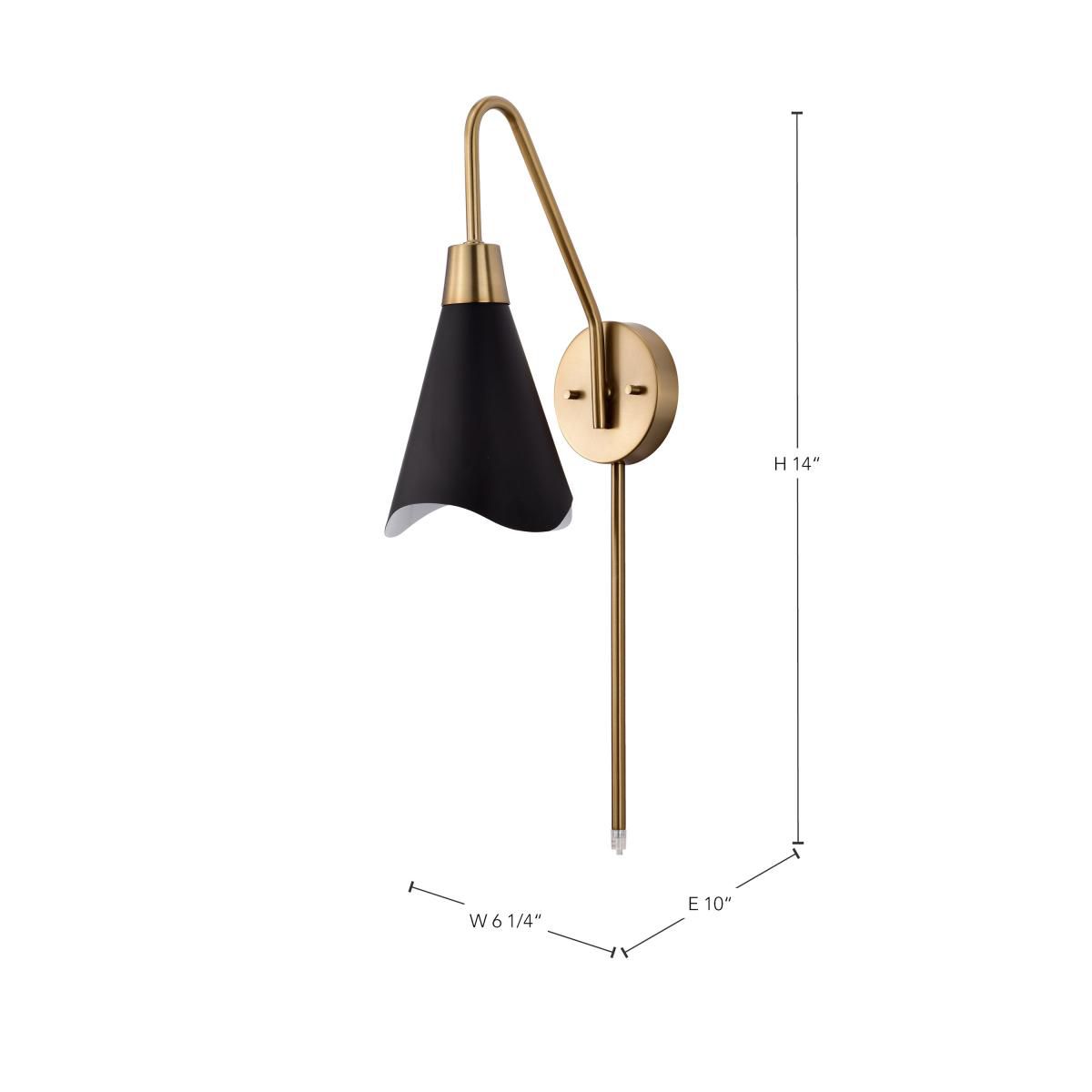 Image 3 Tango 14" High Burnished Brass with Matte Black Wall Sconce more views