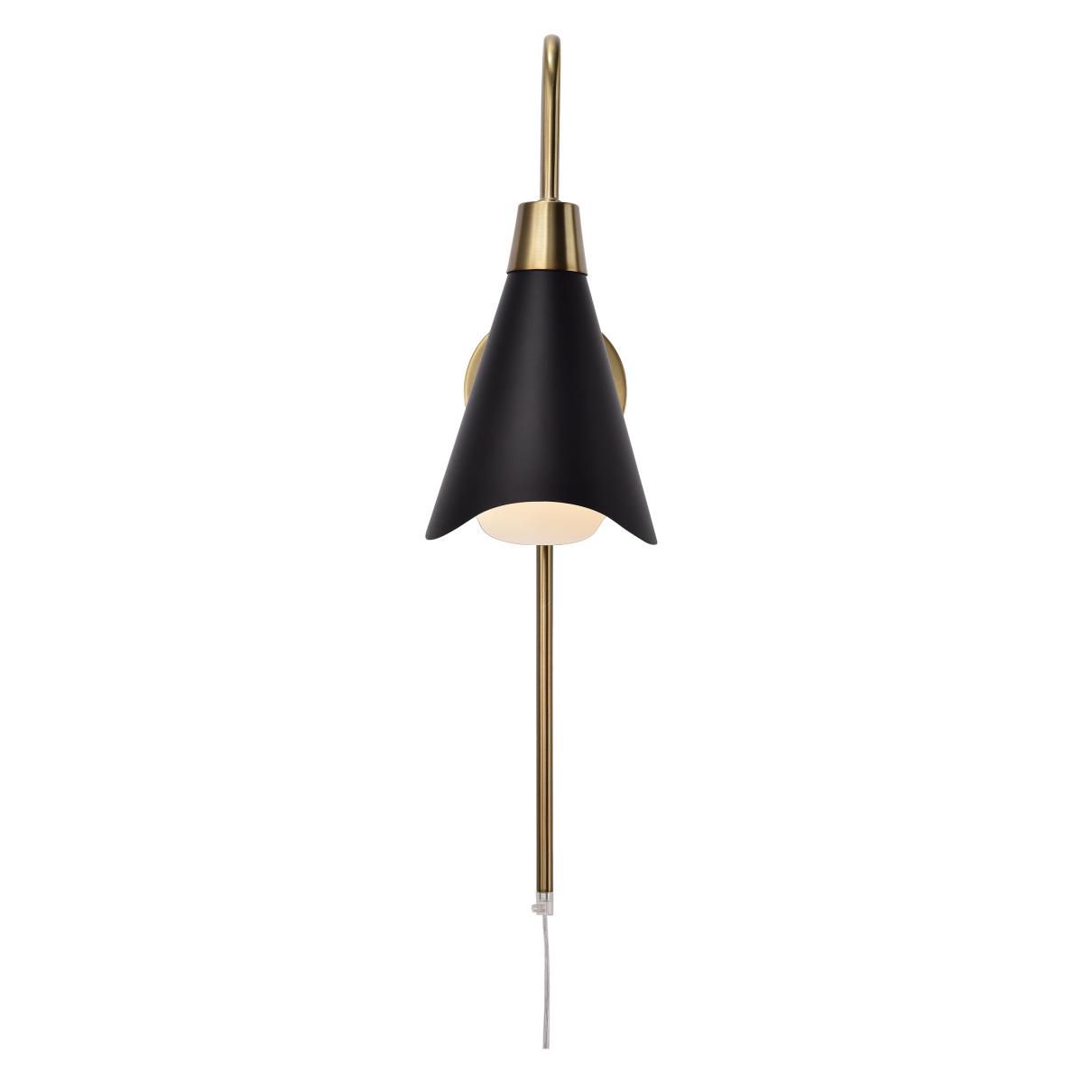 Image 5 Tango 14" High Burnished Brass with Matte Black Wall Sconce more views