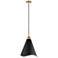 Tango 15" Wide Matte Black and Burnished Brass Pendant Light